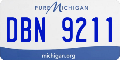 MI license plate DBN9211