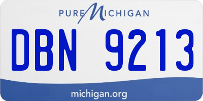 MI license plate DBN9213