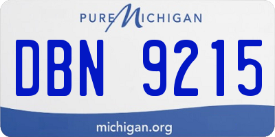 MI license plate DBN9215