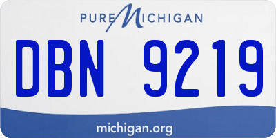 MI license plate DBN9219
