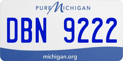 MI license plate DBN9222