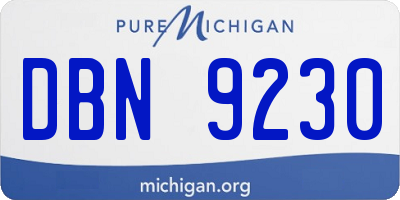 MI license plate DBN9230