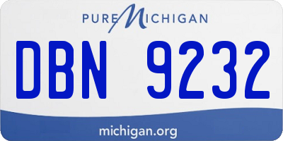 MI license plate DBN9232