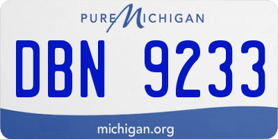 MI license plate DBN9233