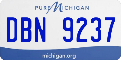 MI license plate DBN9237