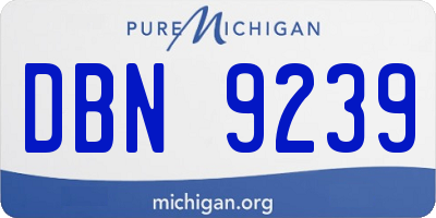 MI license plate DBN9239
