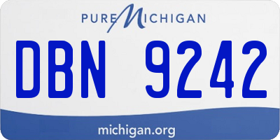 MI license plate DBN9242