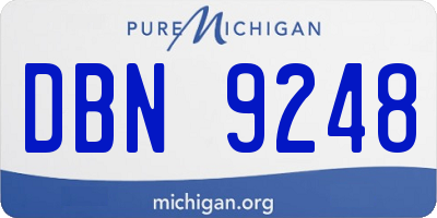 MI license plate DBN9248