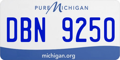 MI license plate DBN9250