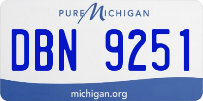 MI license plate DBN9251