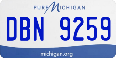 MI license plate DBN9259