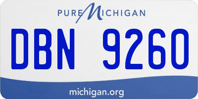 MI license plate DBN9260
