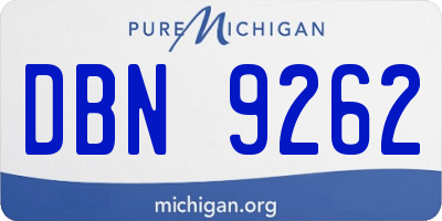 MI license plate DBN9262
