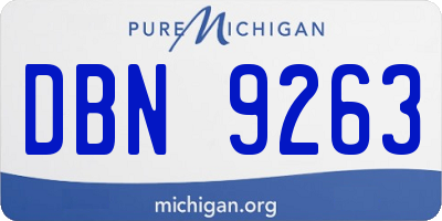 MI license plate DBN9263