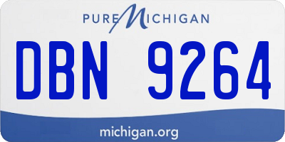 MI license plate DBN9264