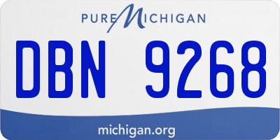 MI license plate DBN9268