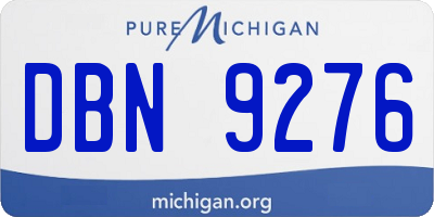 MI license plate DBN9276