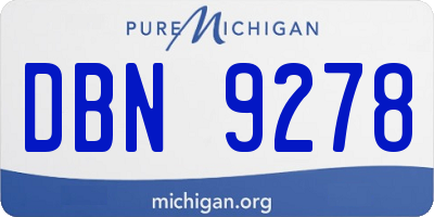 MI license plate DBN9278