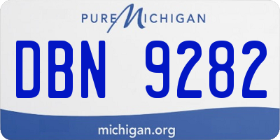 MI license plate DBN9282