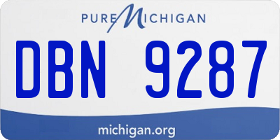 MI license plate DBN9287