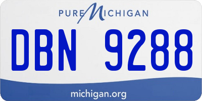MI license plate DBN9288