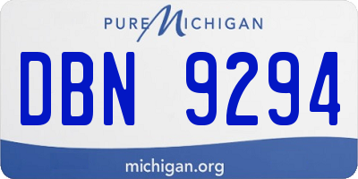 MI license plate DBN9294