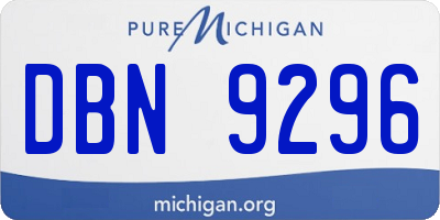 MI license plate DBN9296