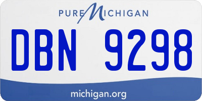 MI license plate DBN9298