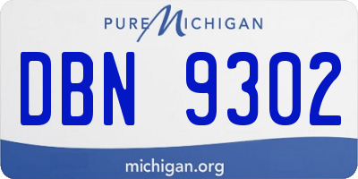MI license plate DBN9302