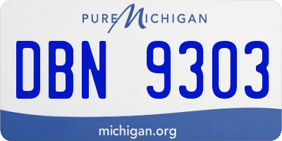 MI license plate DBN9303