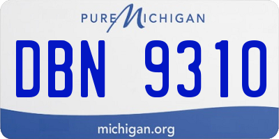 MI license plate DBN9310
