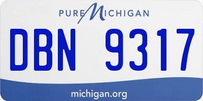 MI license plate DBN9317