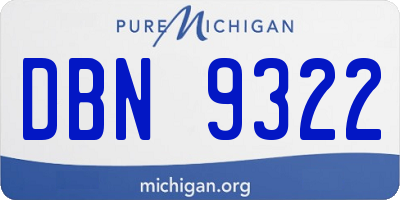 MI license plate DBN9322