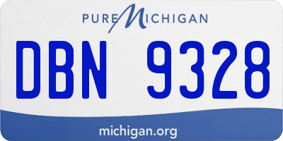 MI license plate DBN9328