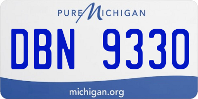 MI license plate DBN9330