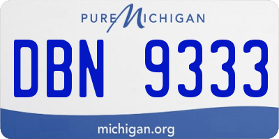 MI license plate DBN9333