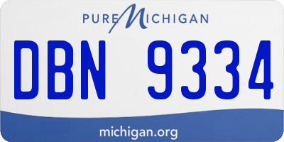 MI license plate DBN9334