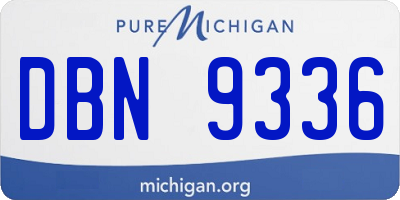 MI license plate DBN9336