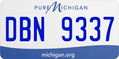 MI license plate DBN9337