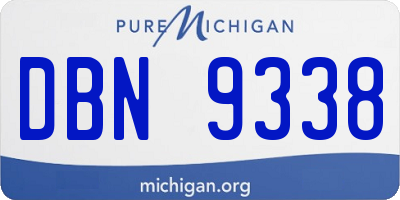 MI license plate DBN9338