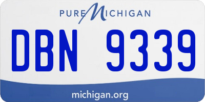 MI license plate DBN9339