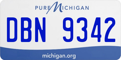 MI license plate DBN9342