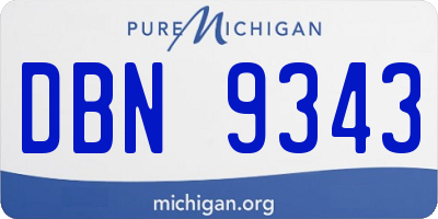 MI license plate DBN9343