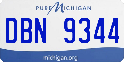 MI license plate DBN9344