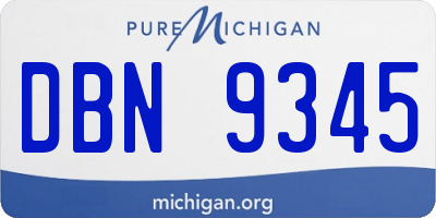 MI license plate DBN9345