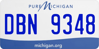 MI license plate DBN9348