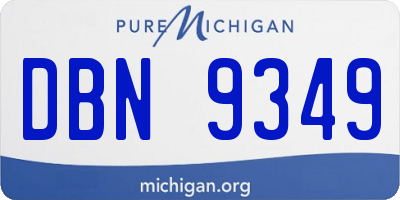 MI license plate DBN9349