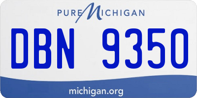 MI license plate DBN9350