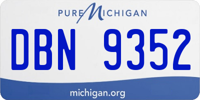 MI license plate DBN9352
