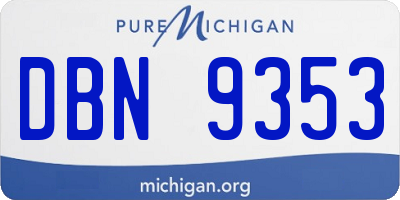 MI license plate DBN9353